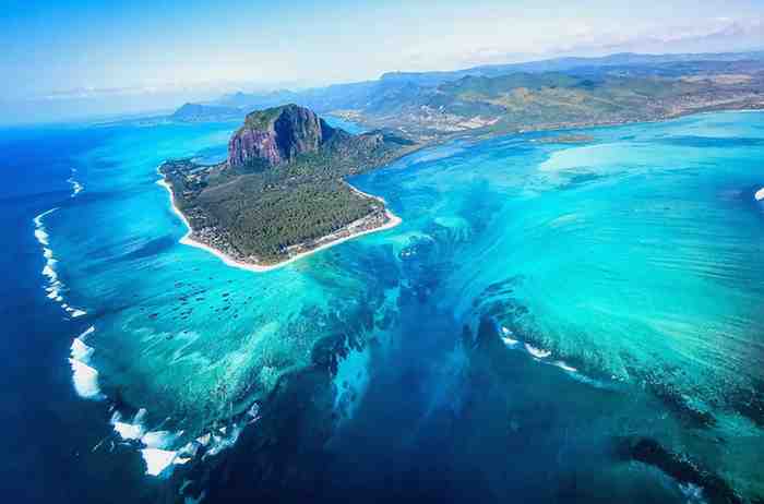 Undersea Waterfall in Mauritius